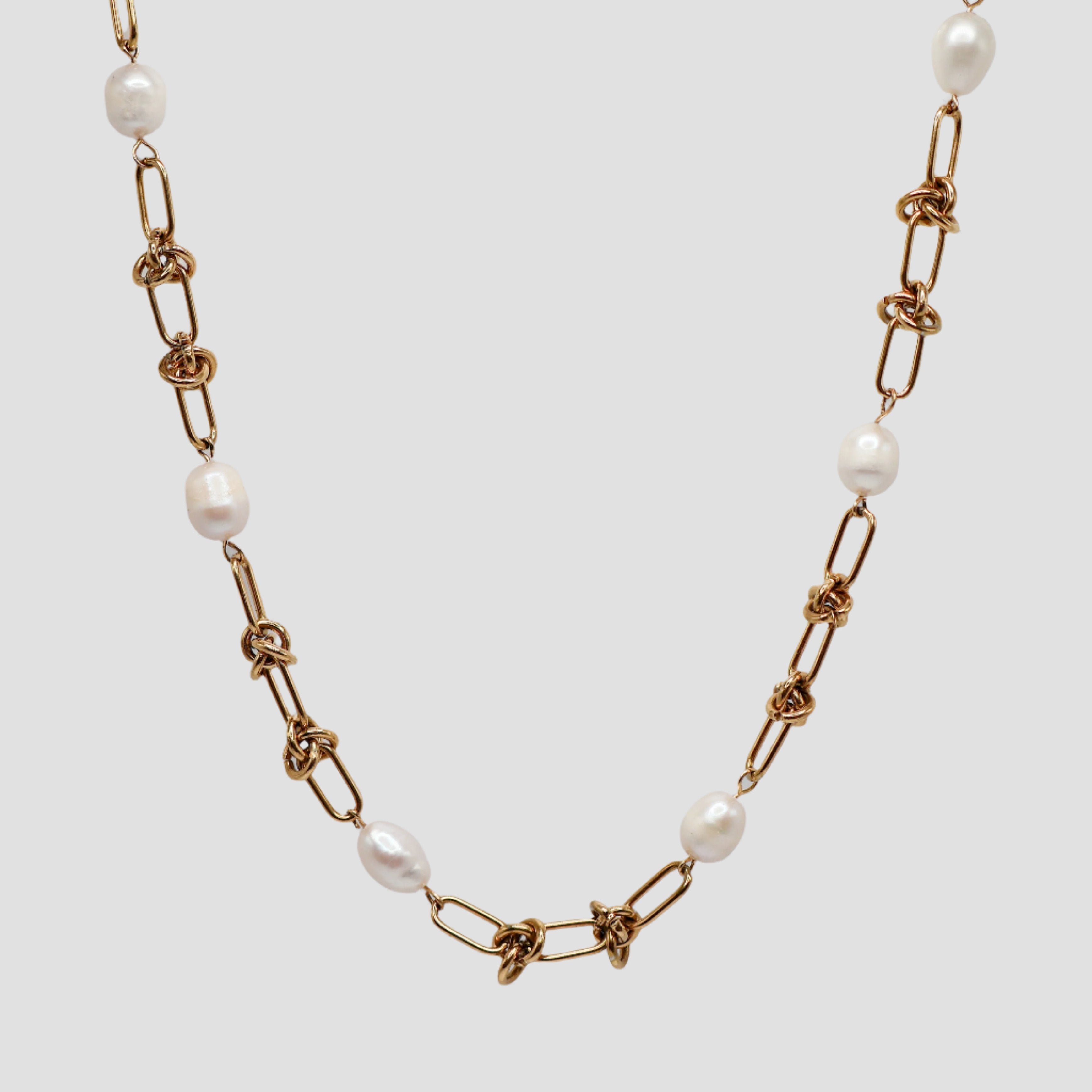 Pearl Weave Gold Necklace